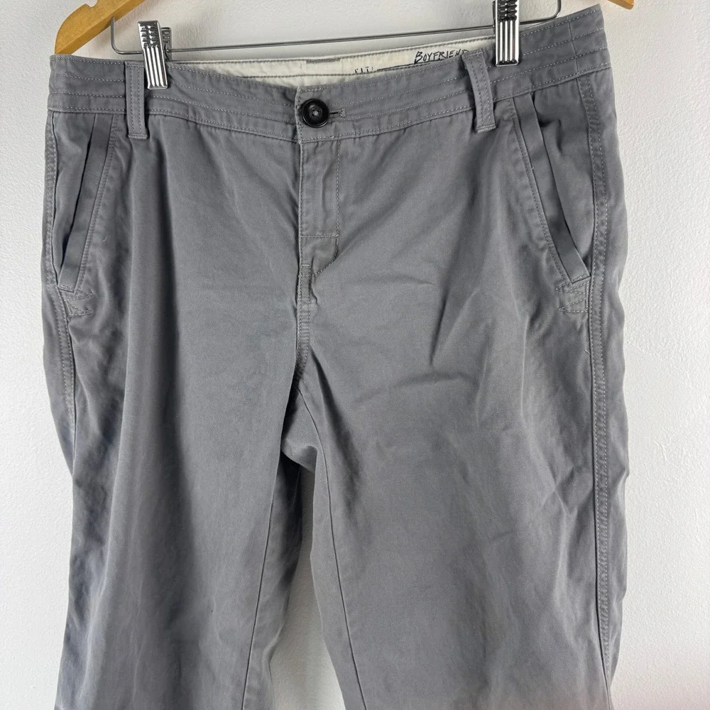 Eddie Bauer Gray Boyfriend Relaxed Fit‎ Cotton Pants Womens Size 8 Classic